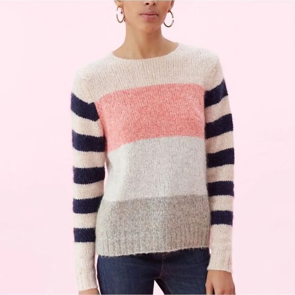 La Vie Rebecca Taylor Striped Color-Block Sweater - Picture 1 of 8